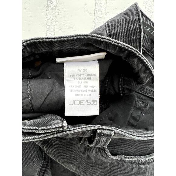 JOE'S JJ Markie Crop Skinnie Crop Black Distressed Knee Jeans - sz 28 - Picture 4 of 8